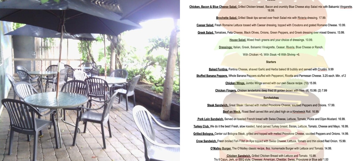 O'Daniels GinMill & Grill Menu